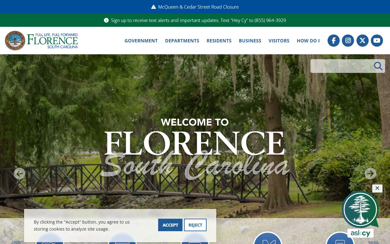 Florence Police Department page for 72 hour booking records