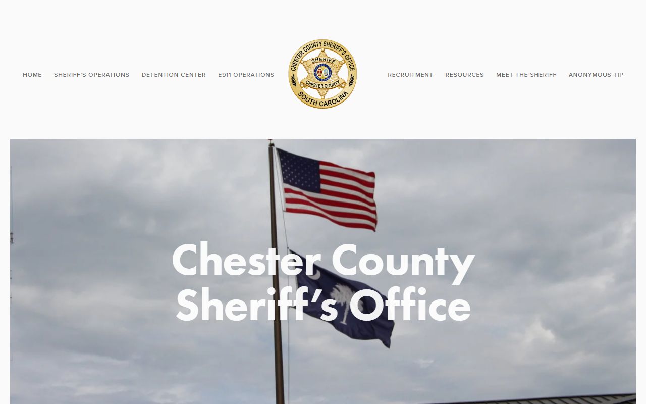 Chester County Sheriff office website for booking and arrest records