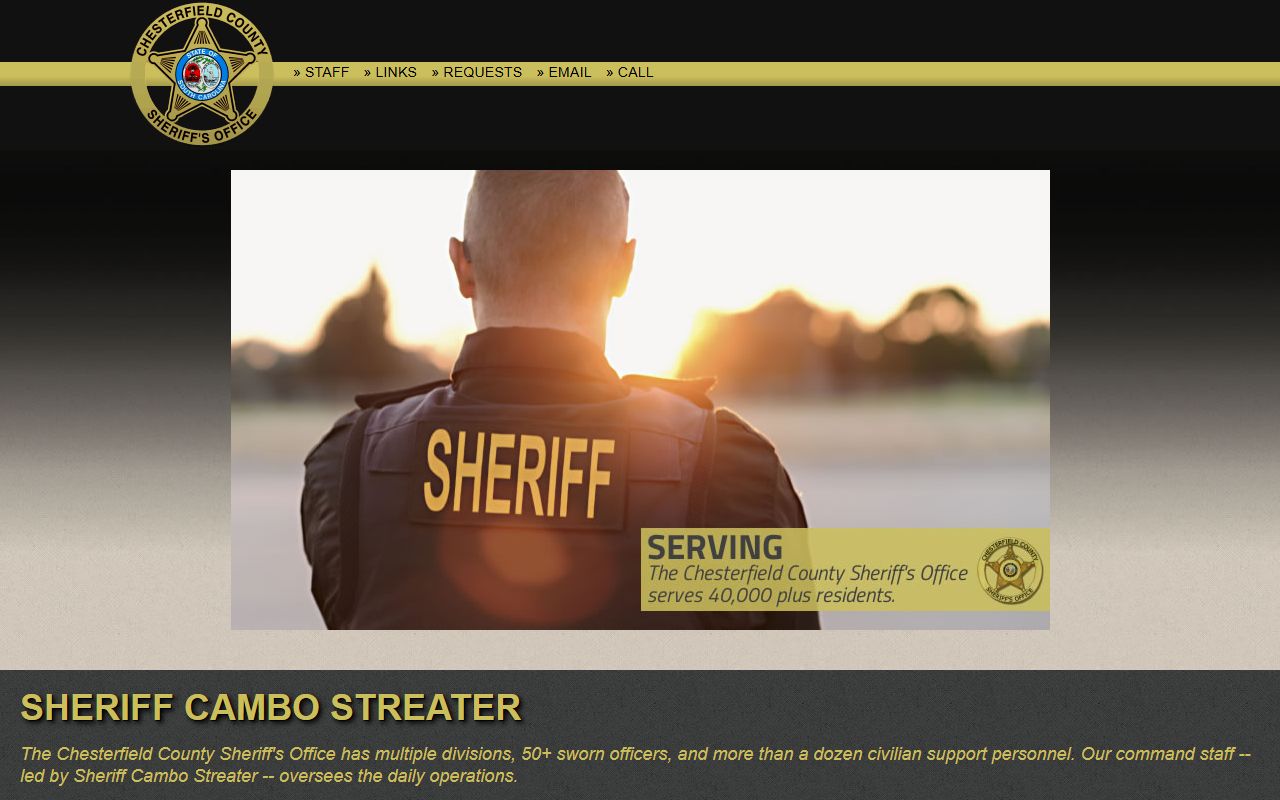Chesterfield County Sheriff Office website for 72 hour booking information