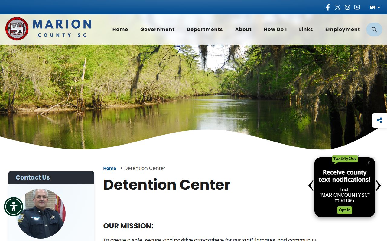 Marion County detention center information for 72 hour booking