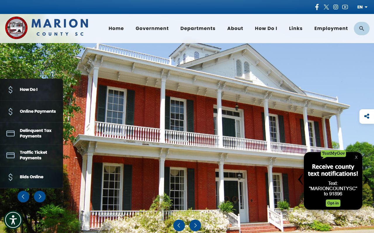 Marion County government portal for 72 hour booking resources