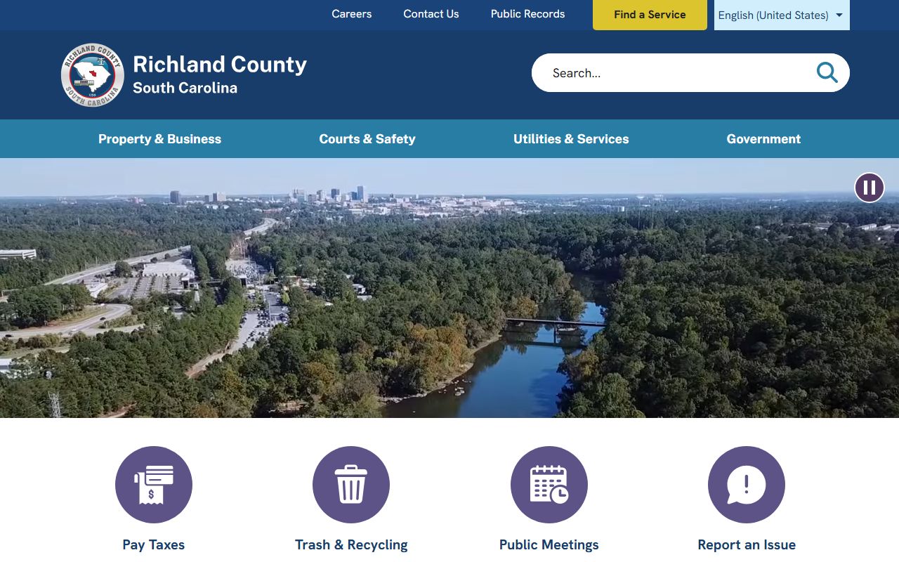 Richland County government website for booking and court records