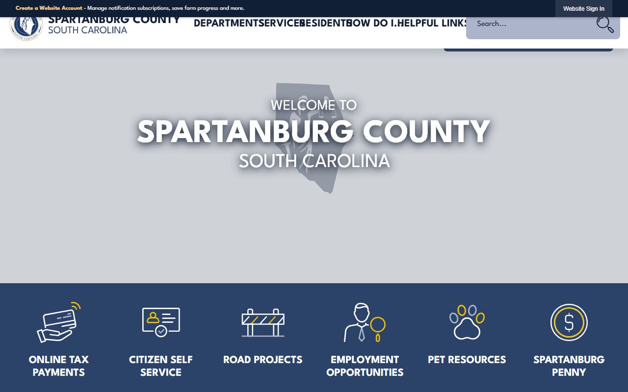 Spartanburg County government site for public booking records