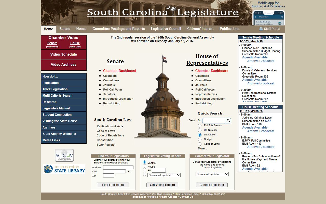 South Carolina State House code of laws for 72 hour booking and arrest records